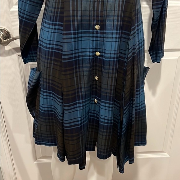 Marithe Girbaud Francois plaid long sleeve button down dress size medium - Picture 4 of 9